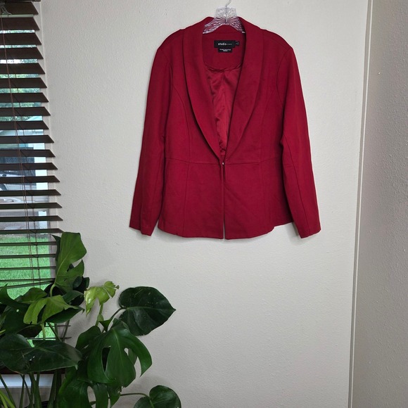 Studio by Torrid Berry Red Blazer Women's Size 2X Shawl Collar Career Jacket - Picture 1 of 10
